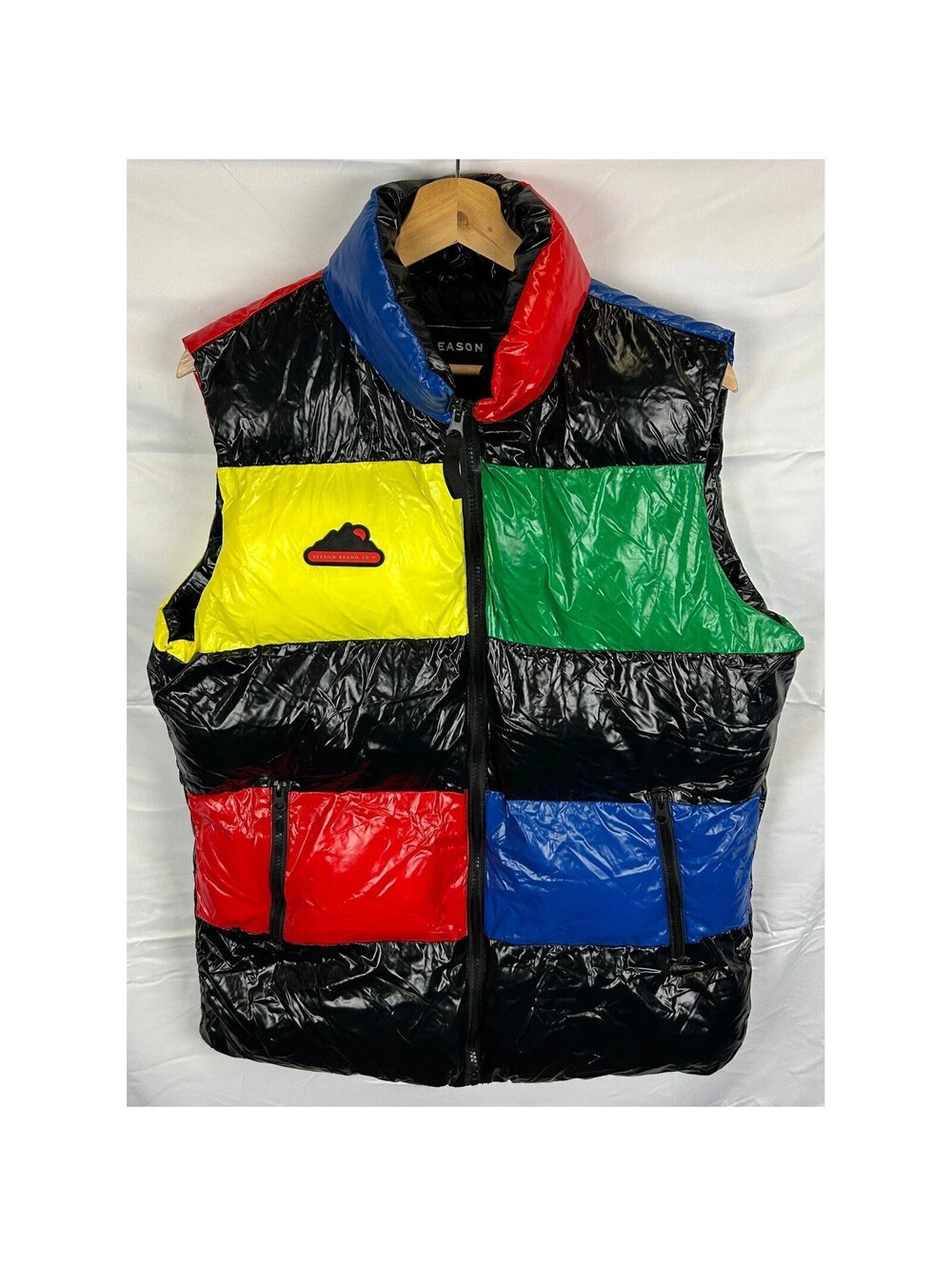 REASON Color Block Men's L Zip Up Puffer Vest